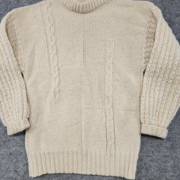 VTG John Molloy 100% Wool Mens XL? Cableknit Ireland Fisherman Crewneck Sweater - Picture 4 of 14